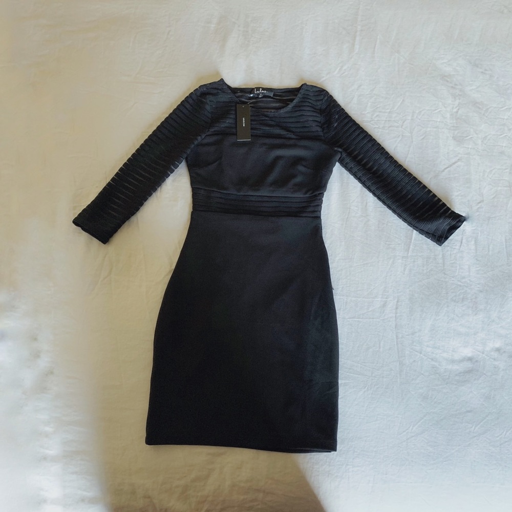 Black Long Sleeve Mini Dress